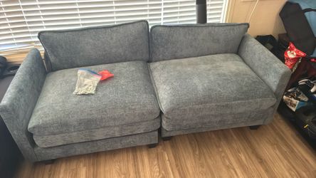 Blue Small Couch Very Comfortable