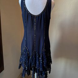 Ark & Co Navy 1920s-Inspired Sequin Dress - Size L