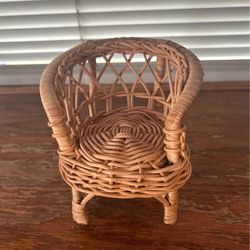 Tiny wicker chair, perfect for dollhouse or small succulent plant.