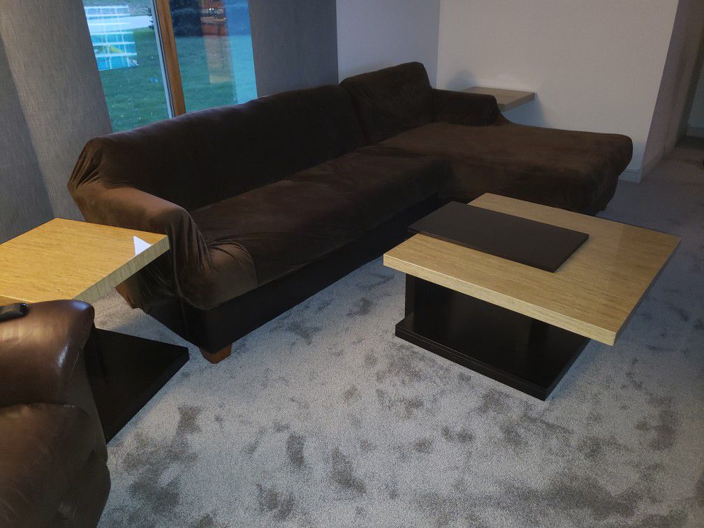 Sectional, Coffee Table And Two End Tables