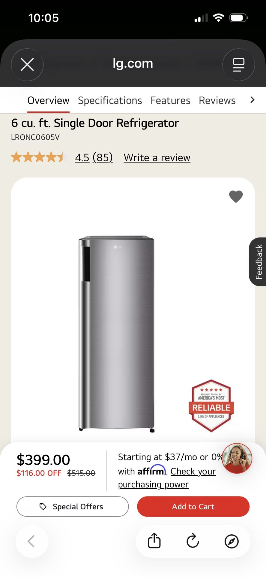 Brand New LG Refrigerator