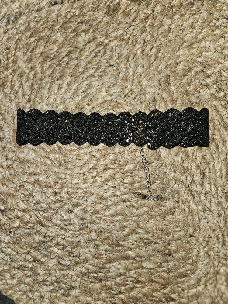 Black Choker Necklace Floral Lace