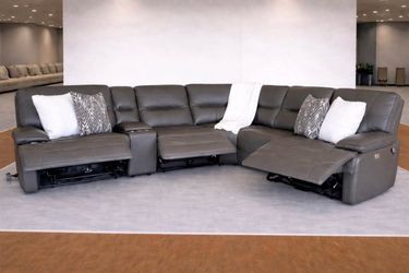 6pc Leather Power Reclining Sectional-FREE DELIVERY 🚚