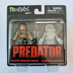 Predator Minimates Arnold Schwarzenegger Rescue Mission DUTCH & Cloaked Predator Figure Set MOC