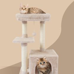 Cat Tree Condo Tower with Scratching Post Size 32" Tall New Condition Assembled
