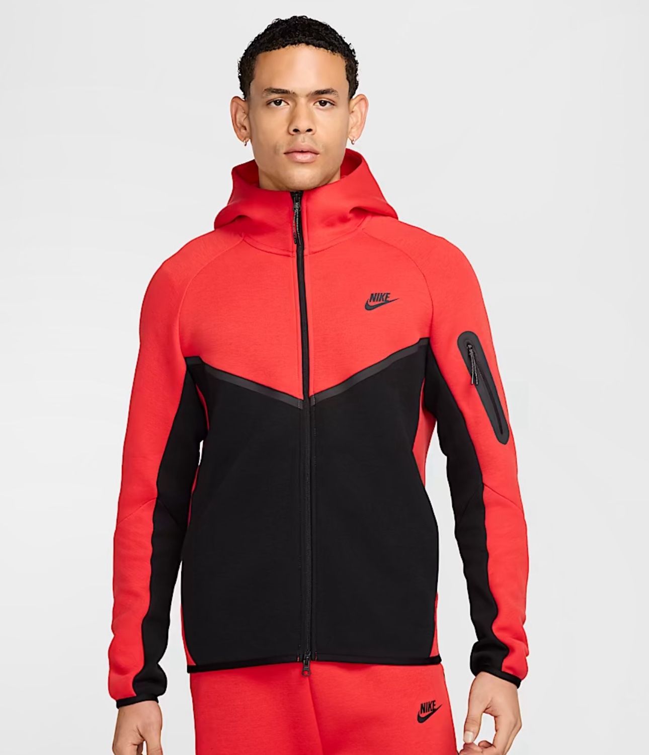 NWT RARE Nike Tech Fleece Jacket MEN XL Red Black Hoodie Full Zip HV0959-696