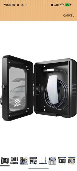 Outdoor EV Charger Enclosure Wall Box with Lock for Tesla Wall charger and Chargepoint with Holder | Weatherproof Visible, Easy to Install, Black

New