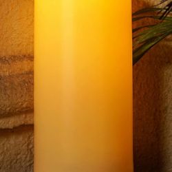 Homemory 6" x 12" Extra Large Outdoor Waterproof Candle with Auto 6-Hour Timer, Ivory Plastic Made, Long Last for Half A Year