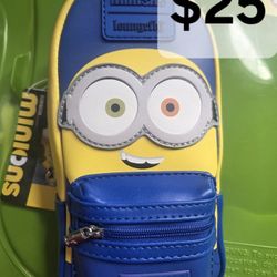 Loungefly Blue and Yellow Minions Crossbody Bag