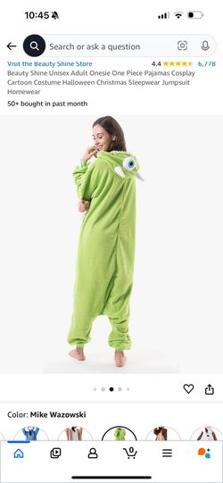 NEW Mike Wazowski Disney Monsters Inc Halloween Costume Pajamas for Sale in  Garden Grove, CA - OfferUp