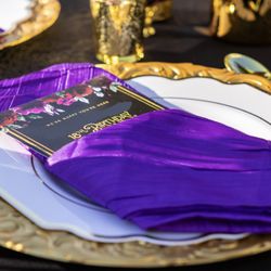 Purple Taffeta Cloth Napkins (Box Of 70)