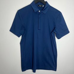 Rapha Cycling The Essential Polo Shirt Mens Medium Blue Bike Performance