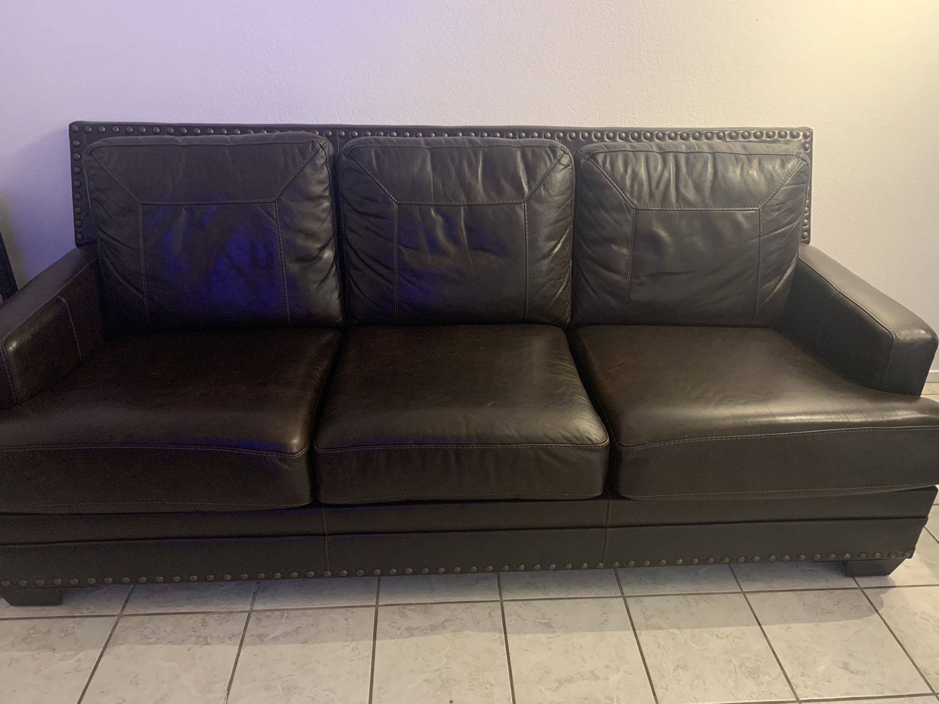 Ashley Furniture Leather Sleeper Sofa. $375