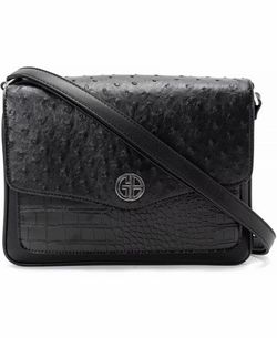 NWT Giani Benini Black Croc Colorblock Cross Body Handbag