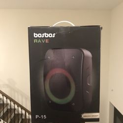 Bosbos Rave Bluetooth Wireless Speaker w/ LED Lights - Black