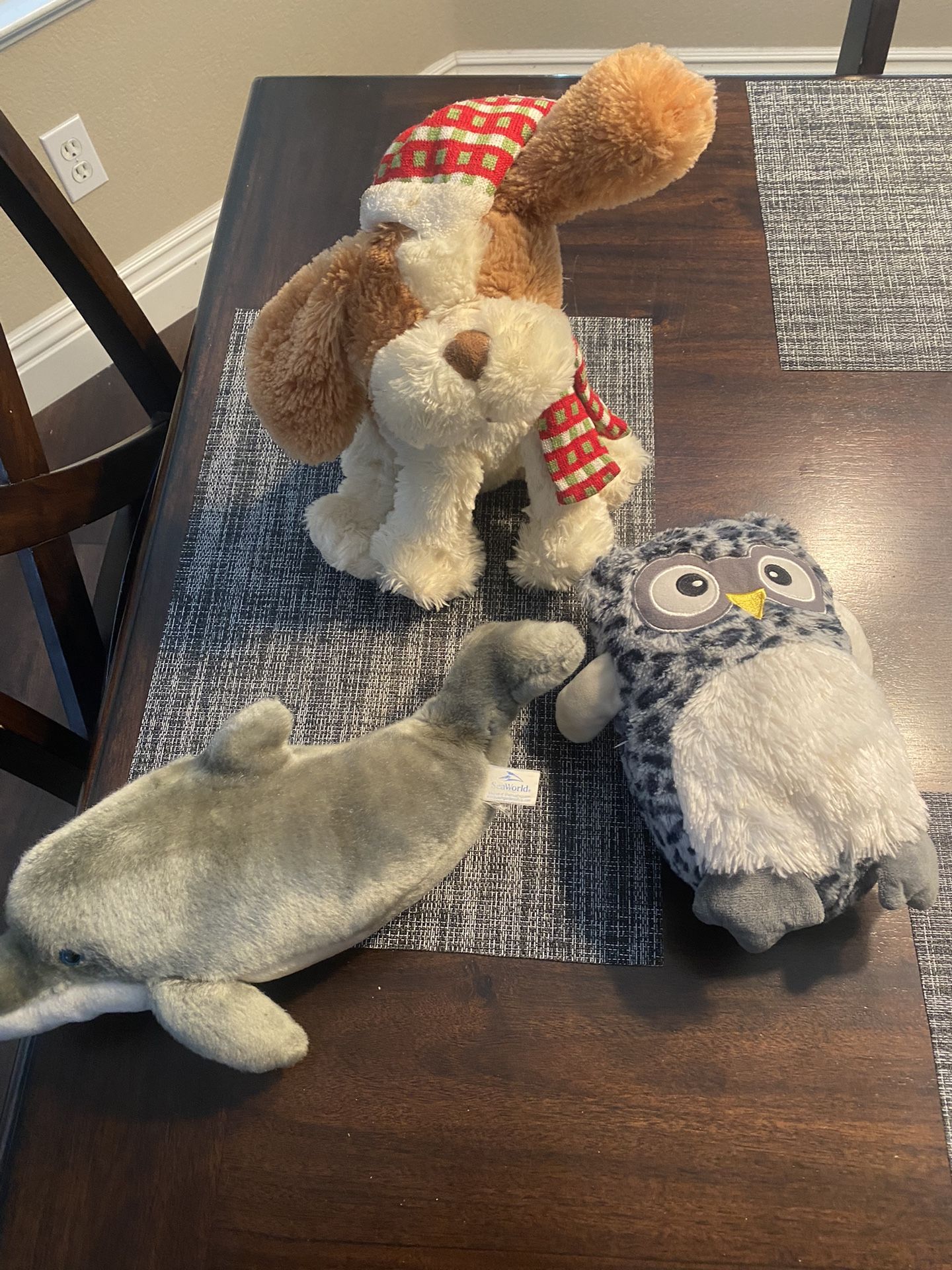 Lot Of 3 Dolphin Dog Stuffed Animals