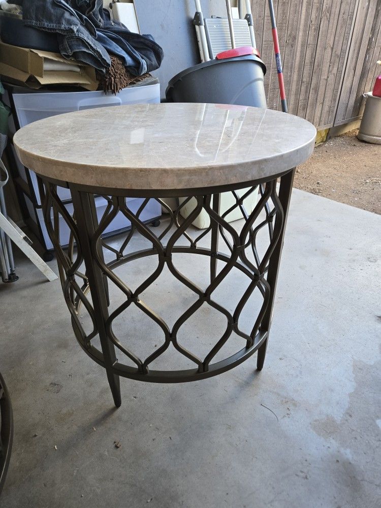 Marble Top Coffee and End Table.