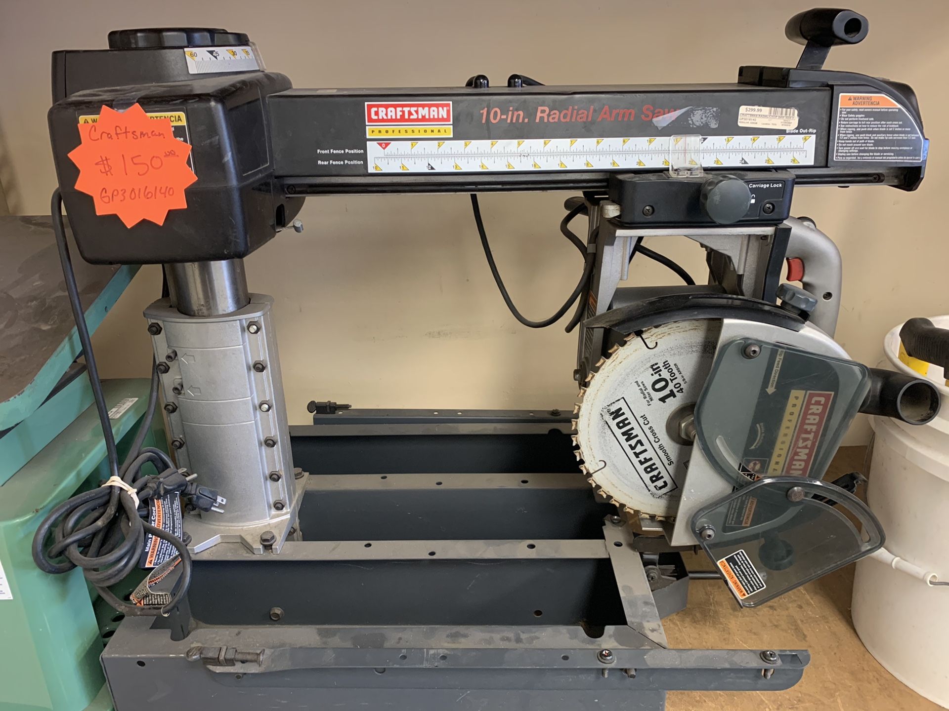 Craftsman 10 inch Radial Arm Saw GP3016140