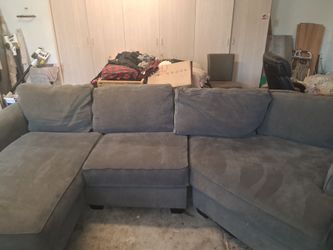 Gray Fabric Sectional Sofa with Chaise