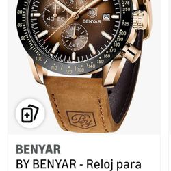 BY BENYAR - Men's Watch, Analog Quartz Chronograph, Waterproof, Luminous, Designer Wristwatch for Men, Business, Work, Sport, Casual, Dress Watch with