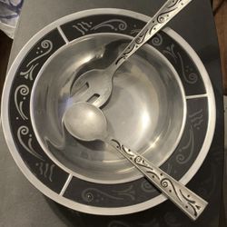Lenox Metal Spyro Black 3-Piece Salad Set Serveware
