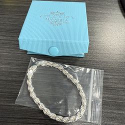 7” Italian 925 Silver Rope Bracelet 