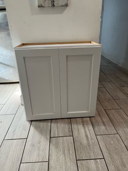 white cabinet shaker- style