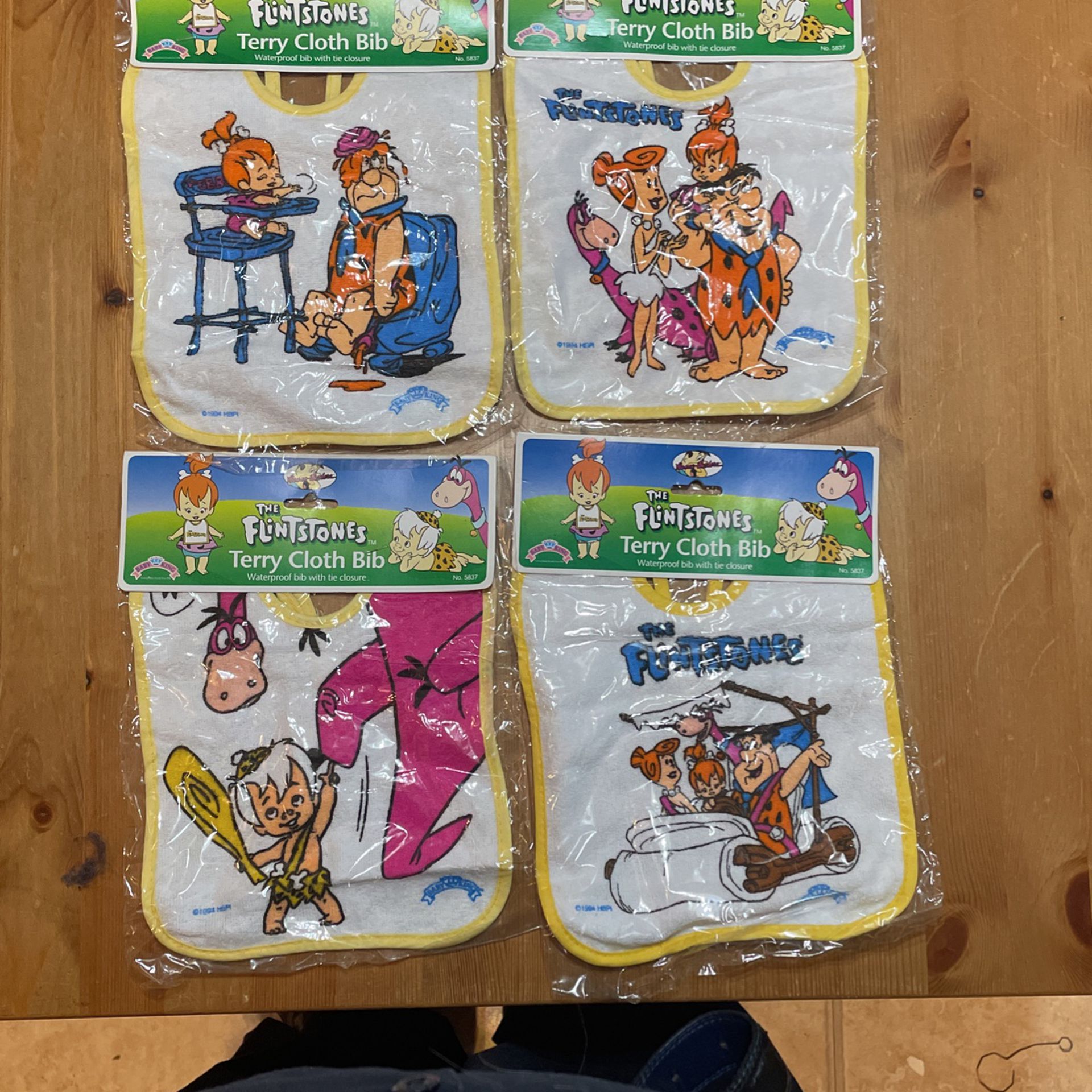 the Flintstones Terry cloth Bibs set of 4