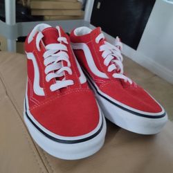 Vans Old Skool Racing Red True White Sneakers Shoes 4.5 Mens /6 Womens