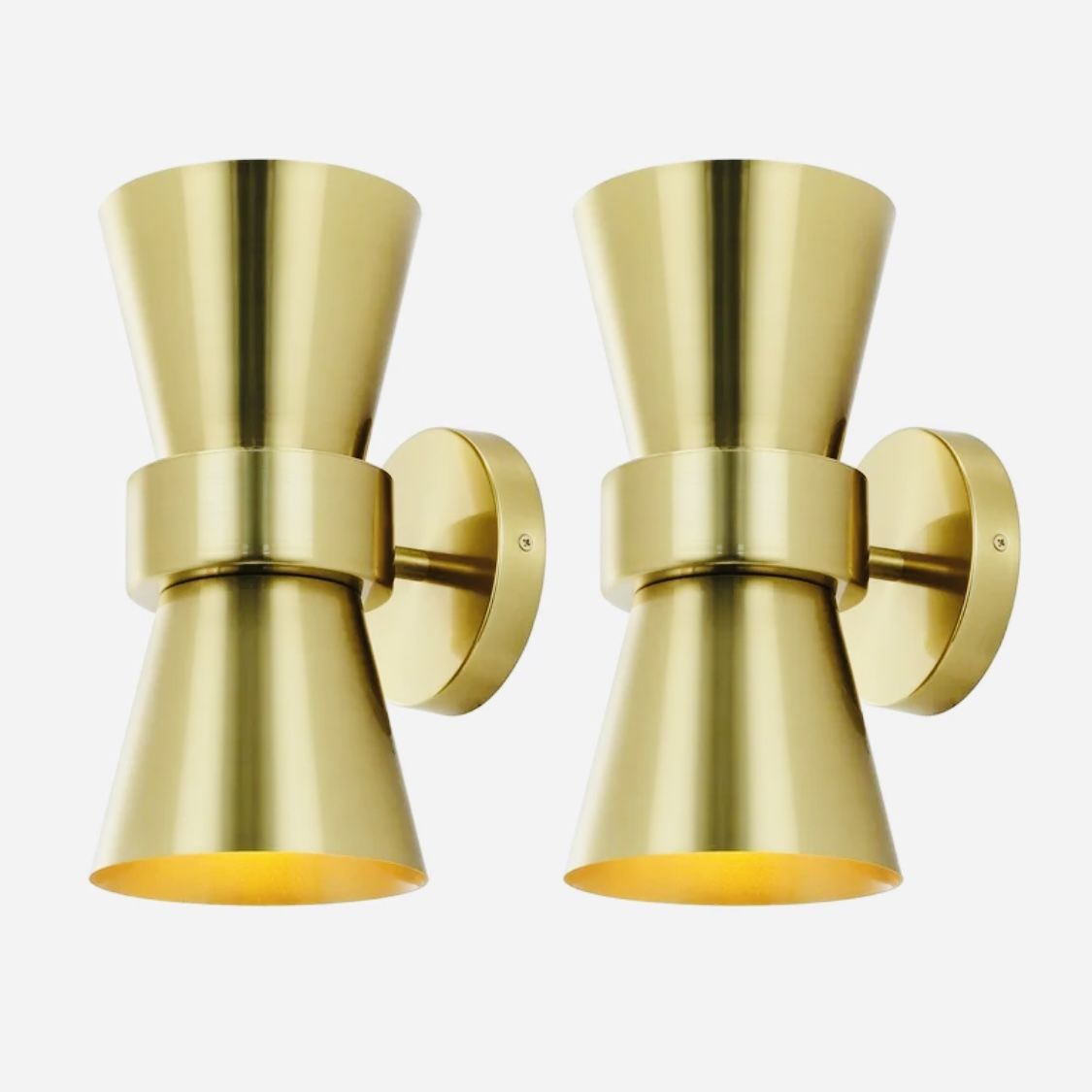 SAFAVIEH Lighting Collection Bynner Brass Modern Wall Sconce Set of 2 Light Fixture