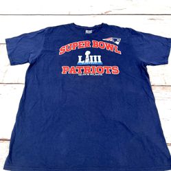 New England Patriots NFL Football Team  Super Bowl Shirt Mens XL  Blue Graphic