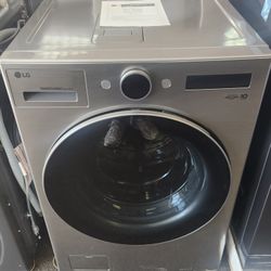 5.0 cu. ft. Mega Capacity Smart Front Load Electric All-in-One Washer Dryer Combo with TurboWash 360 in Graphite Steel