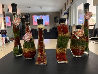 Multi Vegetable Infused Vinegar Kitchen Decorative Glass Bottle