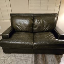 Living Spaces Leather Love Seat