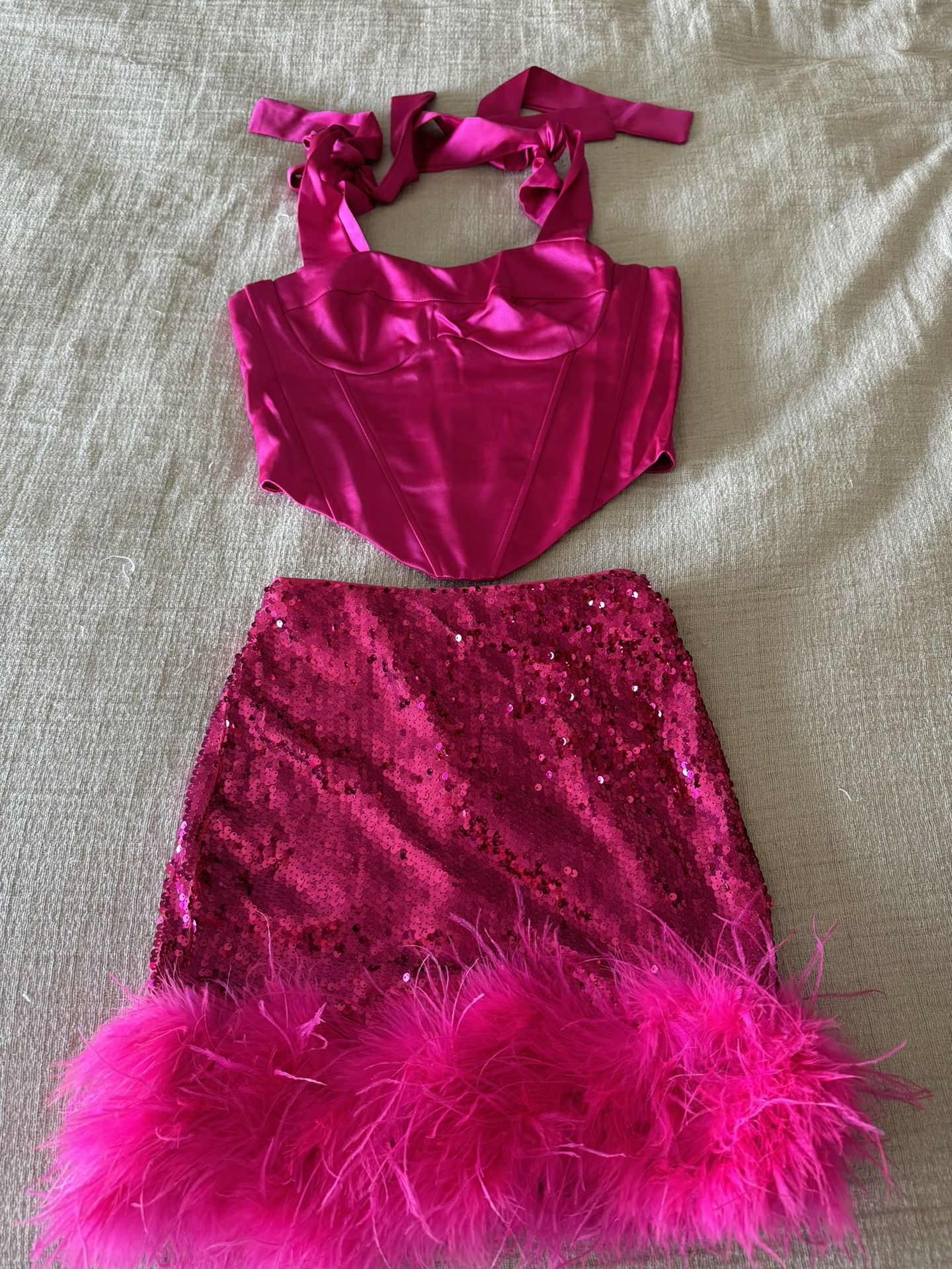 Fashion Nova Skirt Pink Set