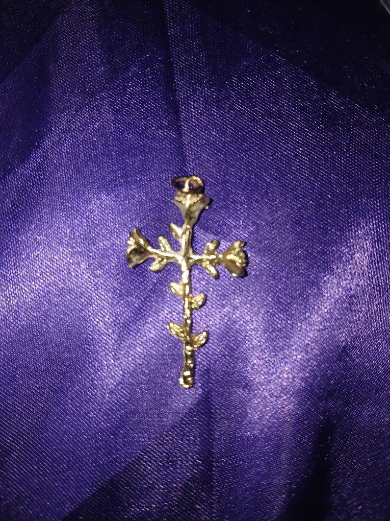 Gold Rose Cross