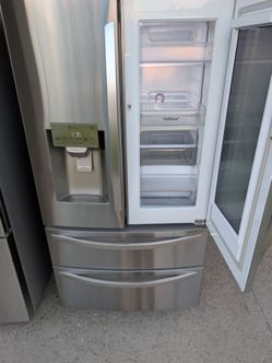 36" Cristal Instaview 4 doors LG Show Food ice maker&water excellent working nevera Frio