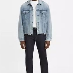 Levi's Mens 514 Straight Fit Stretch Dark Wash Blue Jeans  - 32/34