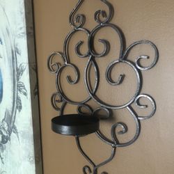 Two Metal Wall Candle Holders