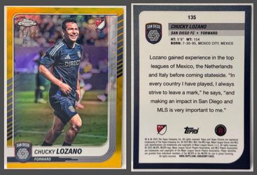 Chucky Lozano • 2025 Topps Chrome MLS • Gold Refractor • SDFC • 26/50