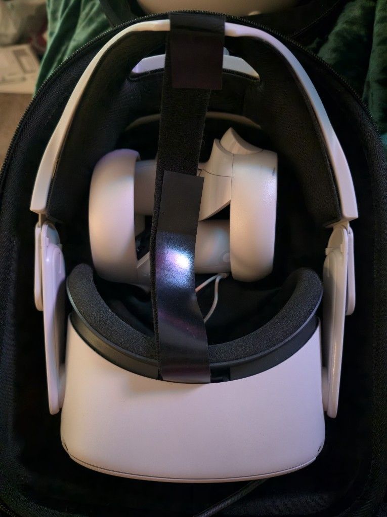 Meta Quest 2 With Controllers, Case, and Upgraded Head strap 