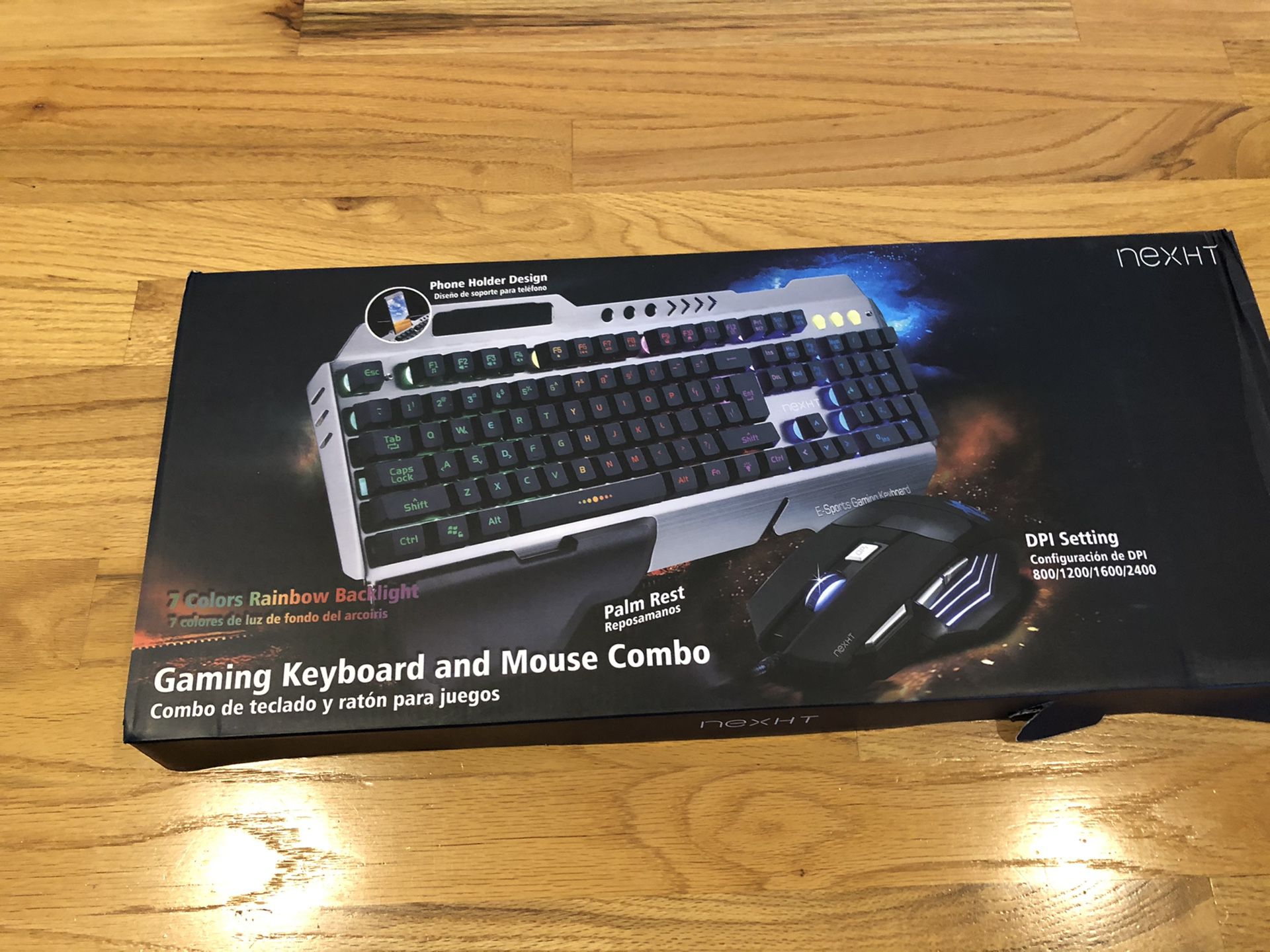 Nexht backlit gaming keyboard and mouse combo