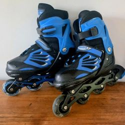 Light Up Roller blades by Dikashi WheelKids Inline Skates Youth Adjustable Size S (11 - 1.5) Blue  Outdoor skates