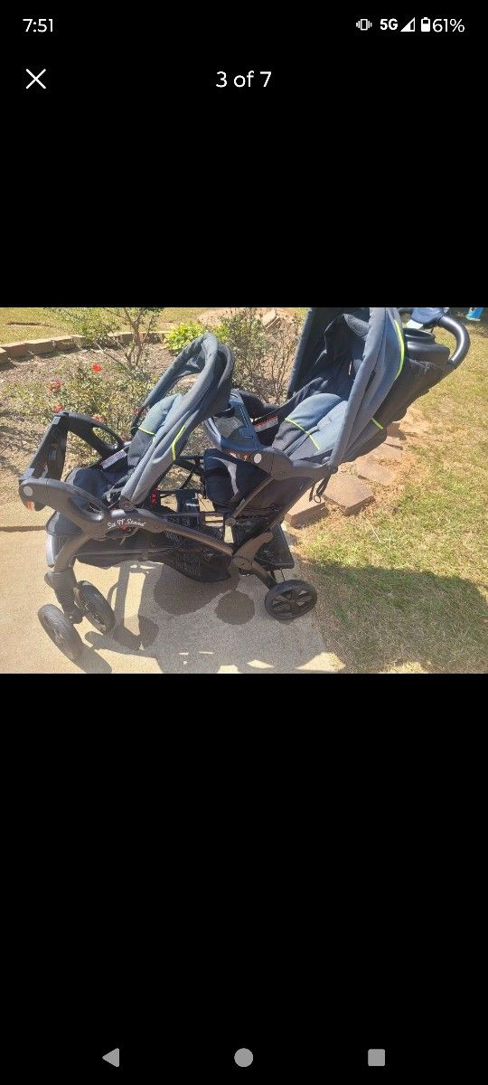 Sit And Stand Double Seat Stroller