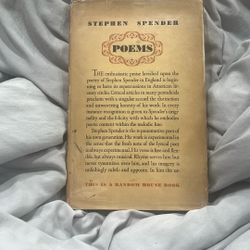 1934 EDITION OF STEPHEN SPENDER POEMS 