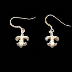 Fine Solid 925 Sterling Silver Fleur De Lis drop earring Retail Price On Amazon $34