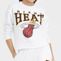 NBA Miami Heat crop white sweatshirt women Size Medium