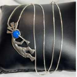 JC Jim Calladitto Sterling Dancing Kokopelli Necklace 18” Long