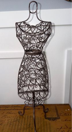 Wrought Iron Dress Form Mannequin Female Doll Jewelry Display Stand 24” T