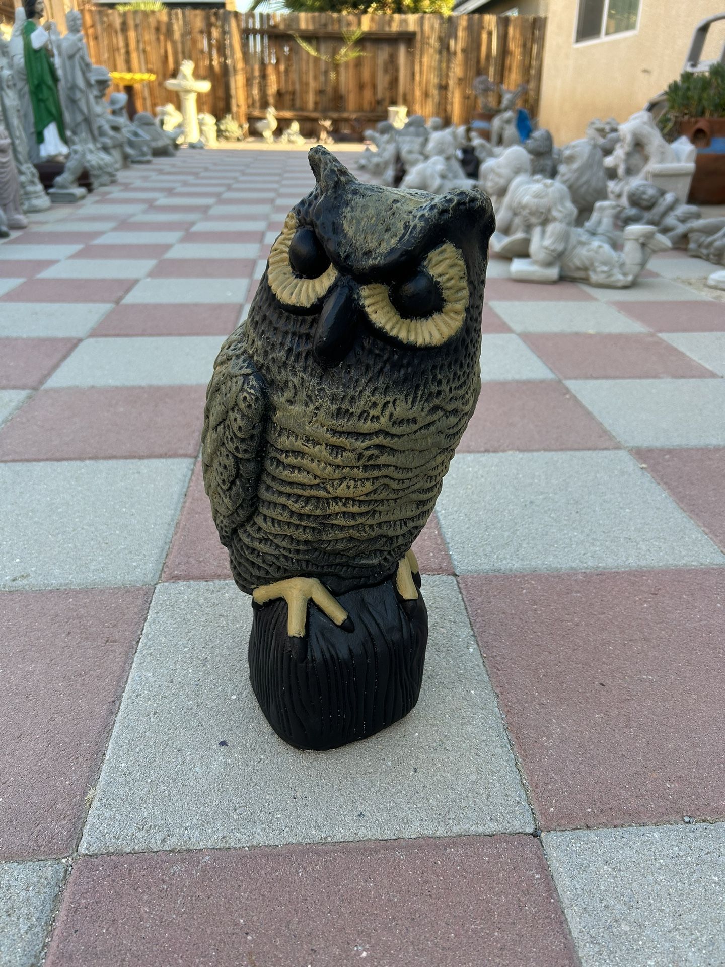 New Owl Made Out Of Cement Perfect Gift